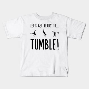 Let's Get Ready To Tumble - Gymnastics Flips Silhouettes Kids T-Shirt